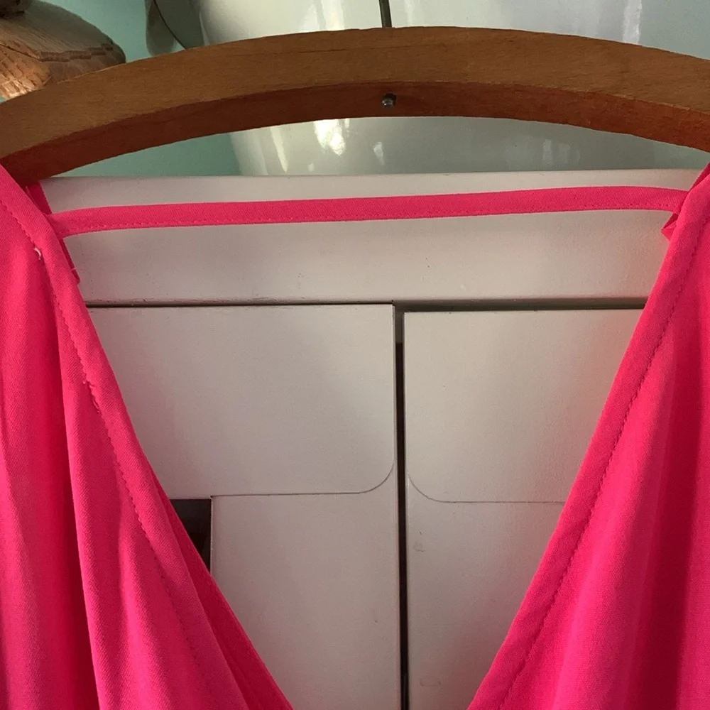 Jess Lea sz L Vibrant Pink Maxi Dress with Ruffle Hem like new! - Picture 7 of 8